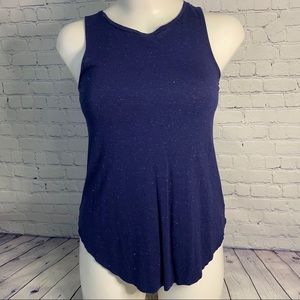 navy Sparkly high necked tank top